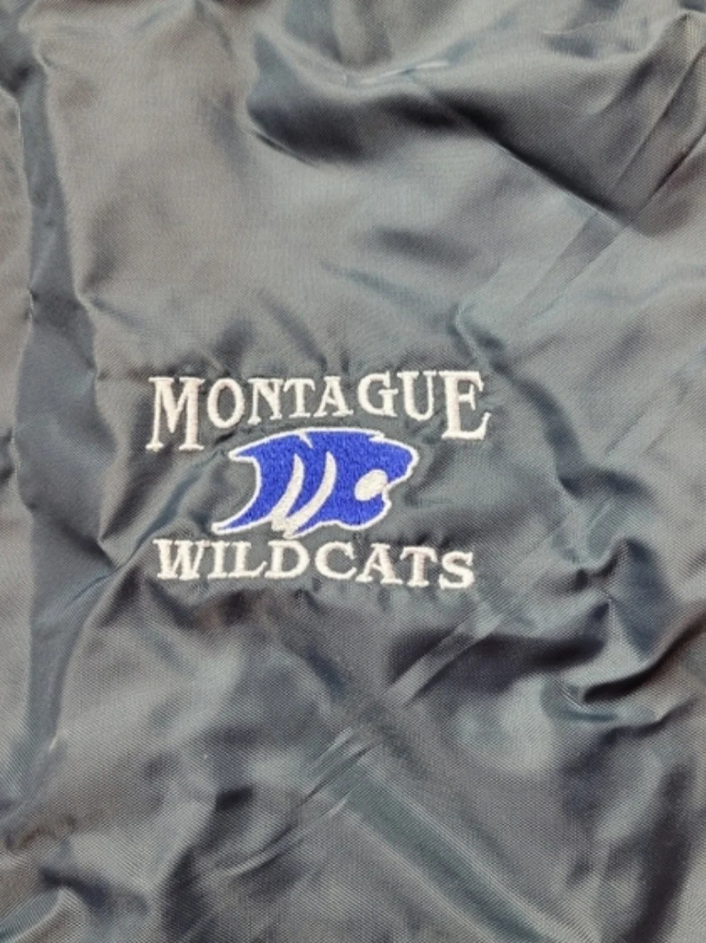 Montague Wildcats Gray Drawstring Gym Bag NWT
